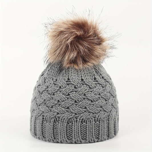 Baby Winter Warm Knitted Wool Beanie Cap Hat Cold-proof Woolen Hat