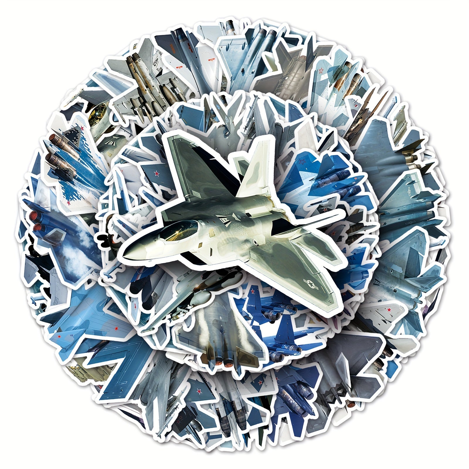 50pcs Fighter Jet Doodle Stickers Military Waterproof Sticker