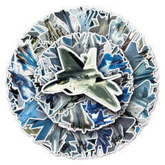 50pcs Fighter Jet Doodle Stickers Military Waterproof Sticker