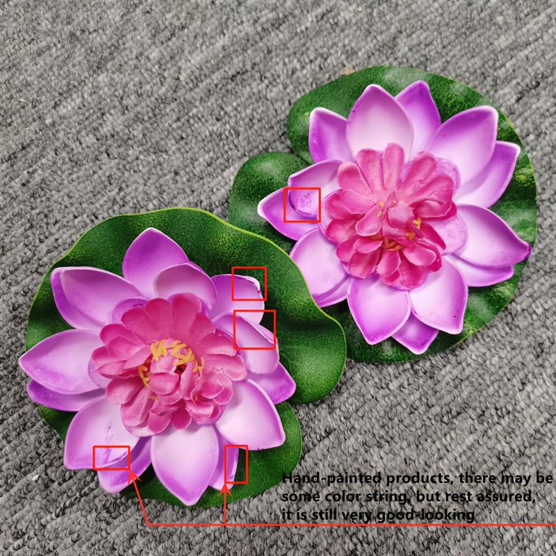 2pcs Artificial Floating Lotus Aquarium Water Lily Decor Fish Tank