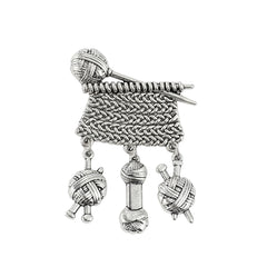 Retro Brooch Knitted Sweater Polished Yarn Ball Pendant Clothing Corsage