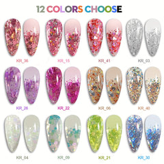 Sequin Gel Nail Polish 8g Formaldehyde & Lead-Free DIY Manicures Long Lasting