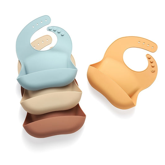 1pc 30cm Silicone Bib Anti-fouling Foldable Soft Baby Feeding Bib