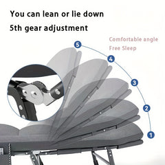 Portable Folding Bed Single Person Lounge Chair Office Travel