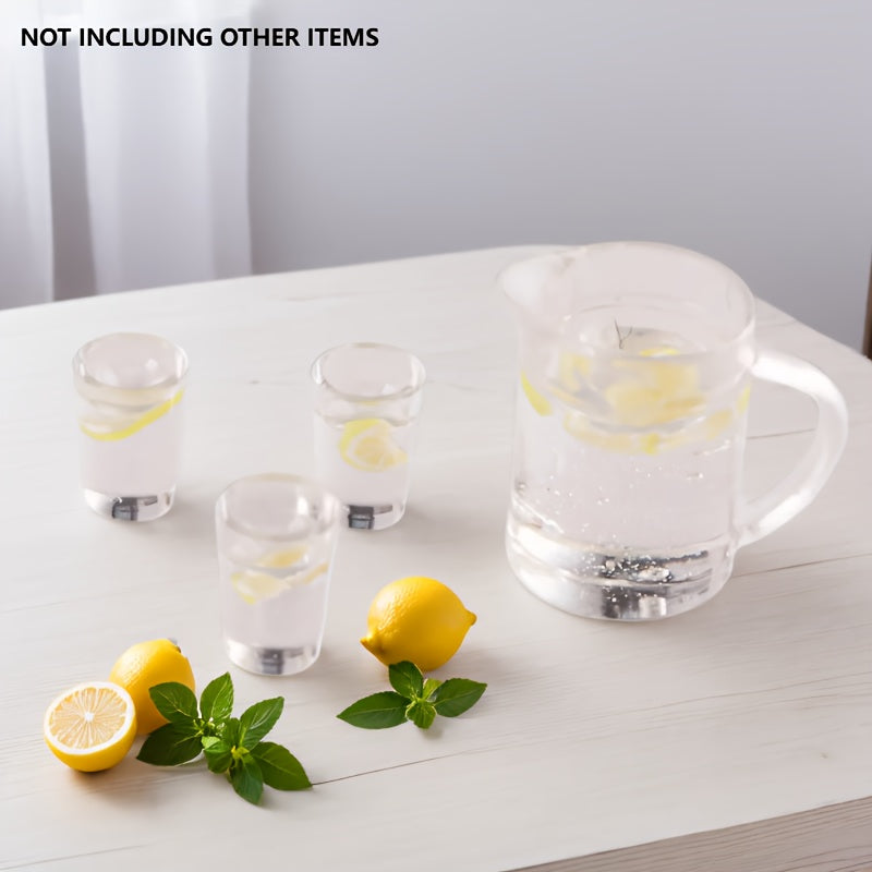 1/12 Dollhouse Cups Set with Kettle and 3 Water Cups - Mini Home Accessories