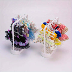 12pcs Doll Clothes Rack Set for Doll Clothes and Jewelry Storage