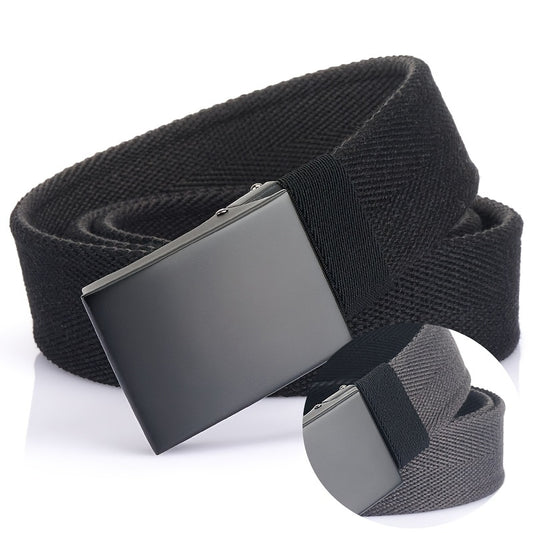 Double sided Canvas Belt Young Men's Buckle Belt