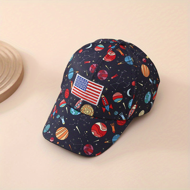 Kids Adjustable Baseball Cap with Starry Sky Embroidery