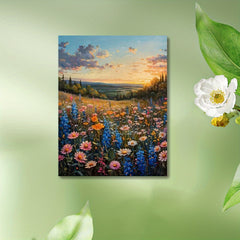 Little Daisy Bushes Under Clouds Acrylic Painting Kit