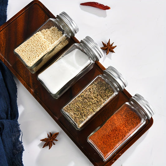 12pcs Glass Spice Jar Set For Kitchen Seasoning Storage