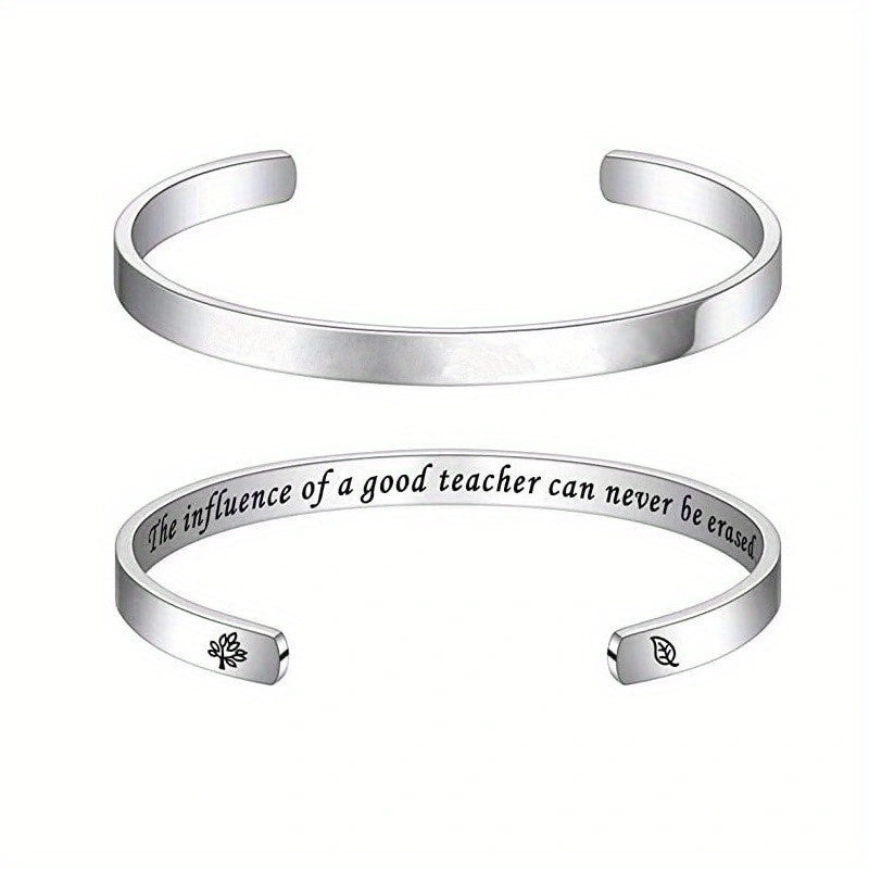 Stainless Steel Letters Cuff Bracelet for Teacher