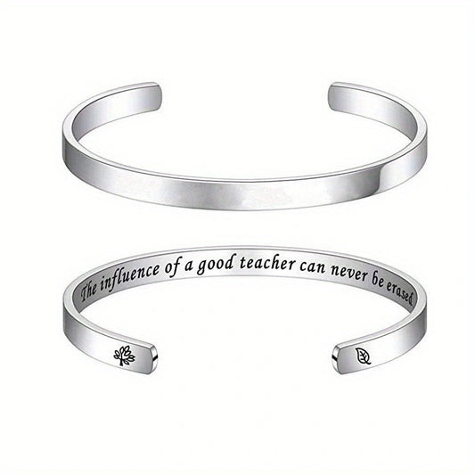 Stainless Steel Letters Cuff Bracelet for Teacher