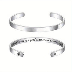 Stainless Steel Letters Cuff Bracelet for Teacher