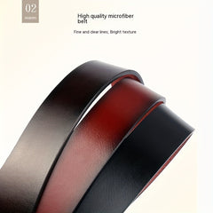 Men's Vintage Leather Belt with Pin Buckle