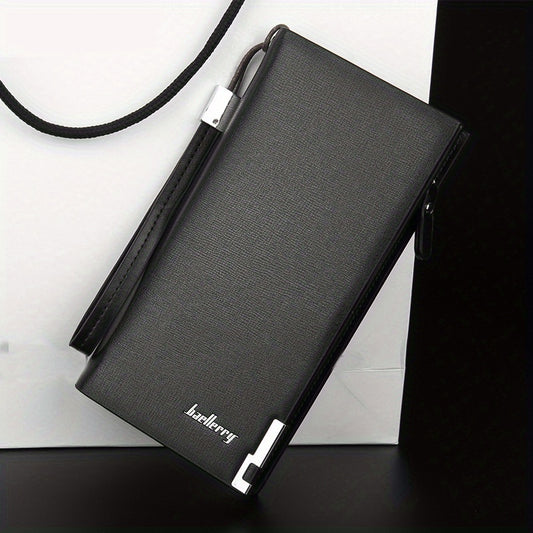 Men's Leather Zipper Handbag Long Wallet Clutch Bag Phone Bag