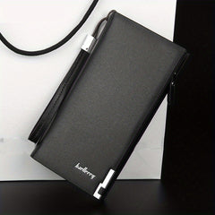 Men's Leather Zipper Handbag Long Wallet Clutch Bag Phone Bag