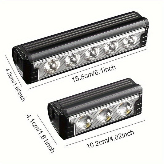 USB Rechargeable Bike Light Set, Front Rear LED Cycling Tail and Headlight