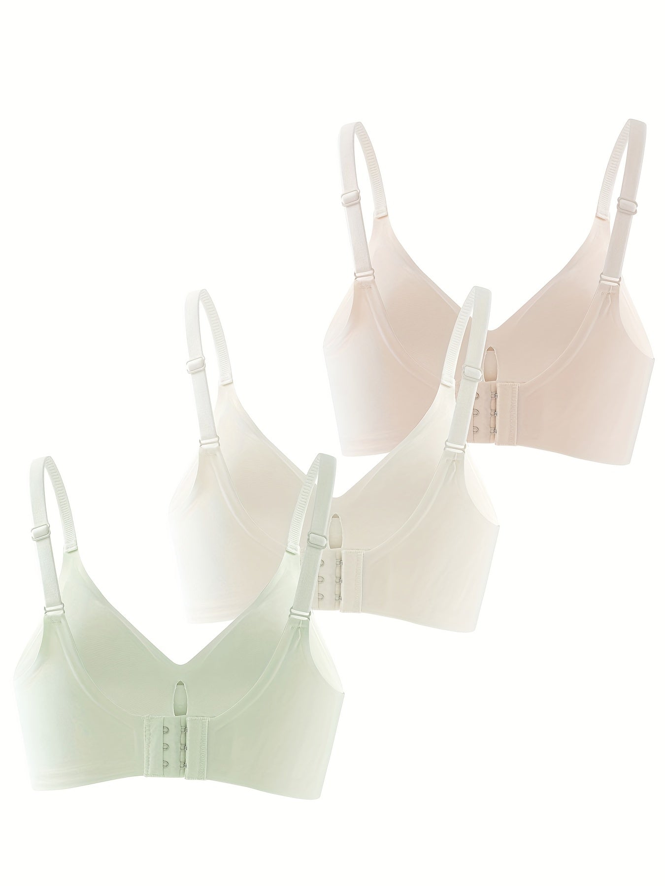 3pcs Seamless Wireless Bras Comfy & Breathable Everyday Bra Women's Lingerie