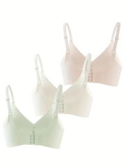3pcs Seamless Wireless Bras Comfy & Breathable Everyday Bra Women's Lingerie