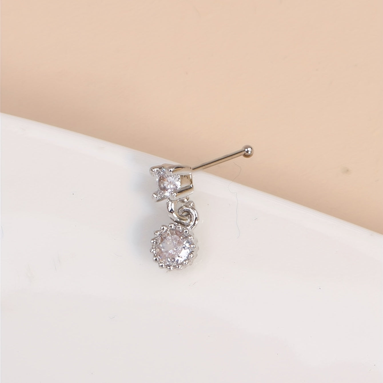Zircon Pendant Nose Stud Ring for Women Body Piercing