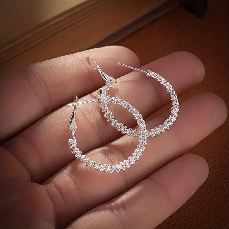 Twisted Hoop Earrings For Women Girls 1Pair