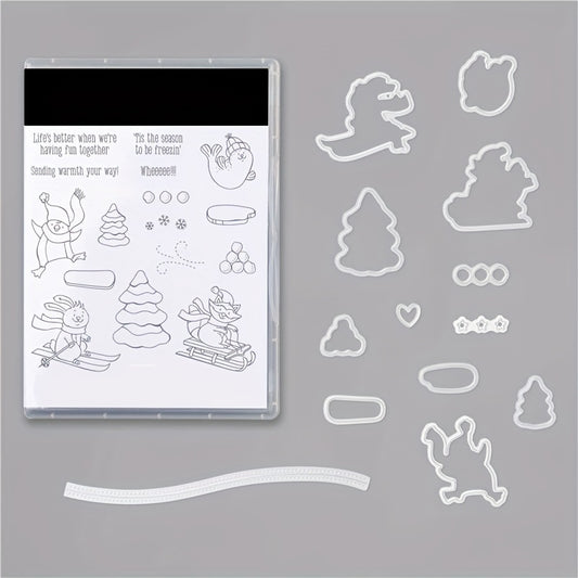 Christmas Animal Party Metal Cutting Dies And Stamps Set