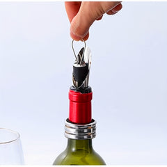 2pcs Wine Pourer And Stopper Set Stainless Steel Wine Aerator Pourer