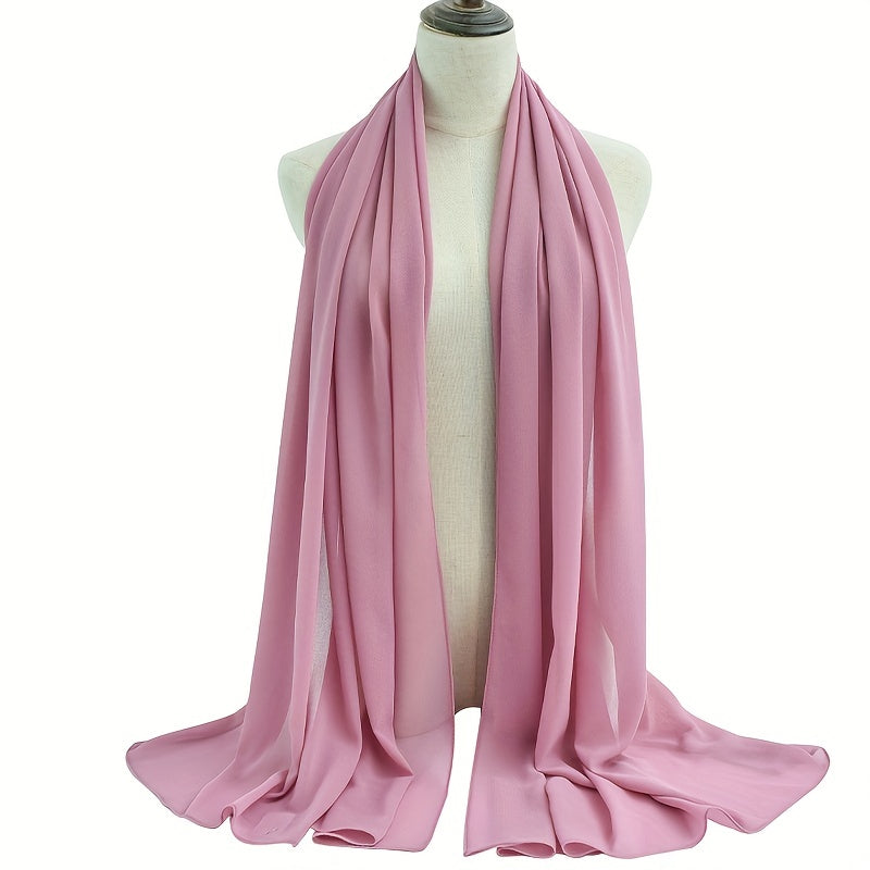 Soft Chiffon Hijab Solid Headwear Casual Shawl Bandana