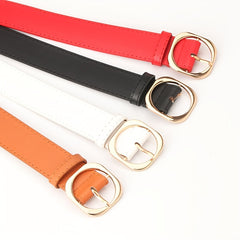 Round Buckle Belt Women Casual Dress Belt Leather Belt Waistbands