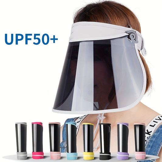 Candy Adjustable Visor Hat Wide Brim Foldable PVC Sun Hat UV Protection