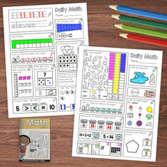 Kindergarten Daily Math Set - 4 Sets for Homeschooling & Classrooms