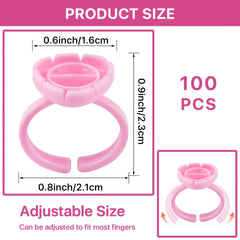 100 pcs Smart Glue Ring Cups for Eyelash Extensions