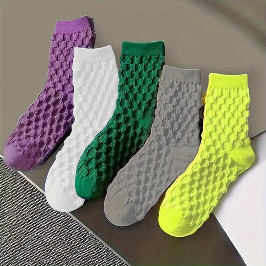 5 Pairs Comfy Mid Tube Socks Women's Stockings