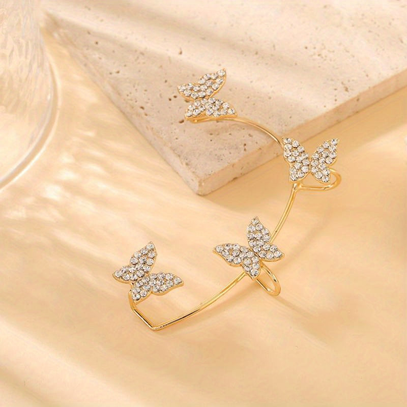 Sparkle Butterfly Ear Clip Temperament Jewelry For Women Girls