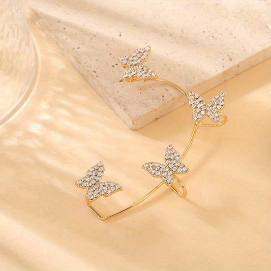 Sparkle Butterfly Ear Clip Temperament Jewelry For Women Girls