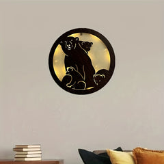Kids Room LED Wall Clock Retro Wooden Sign Decoration