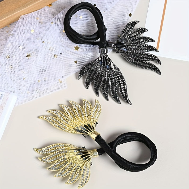 Glitter Wings Headband Elastic Bun Maker Girls Princess Style Hair