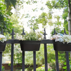 5pcs Metal Hanging Flower Pots for Railings & Fences, Rustic Style Windows