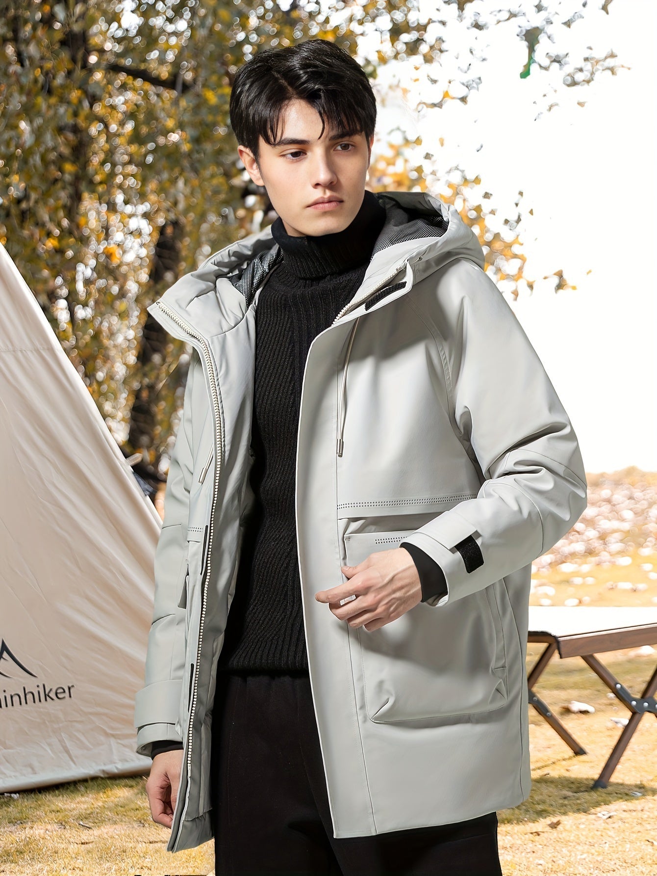 Men's Outdoor Warm Thermal Hooded Jacket for Autumn & Winter