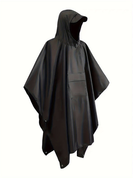 Men's Outdoor Hooded Rain Poncho Waterproof Lightweight Raincoat