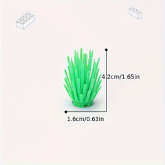 10pcs MOC Small Particle Bush Scene Accessories Green Brown Beige ABS