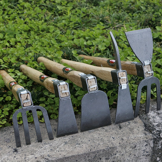 Manganese Steel Gardening Small Hoe Pickaxe Rake Handheld Digging Tool