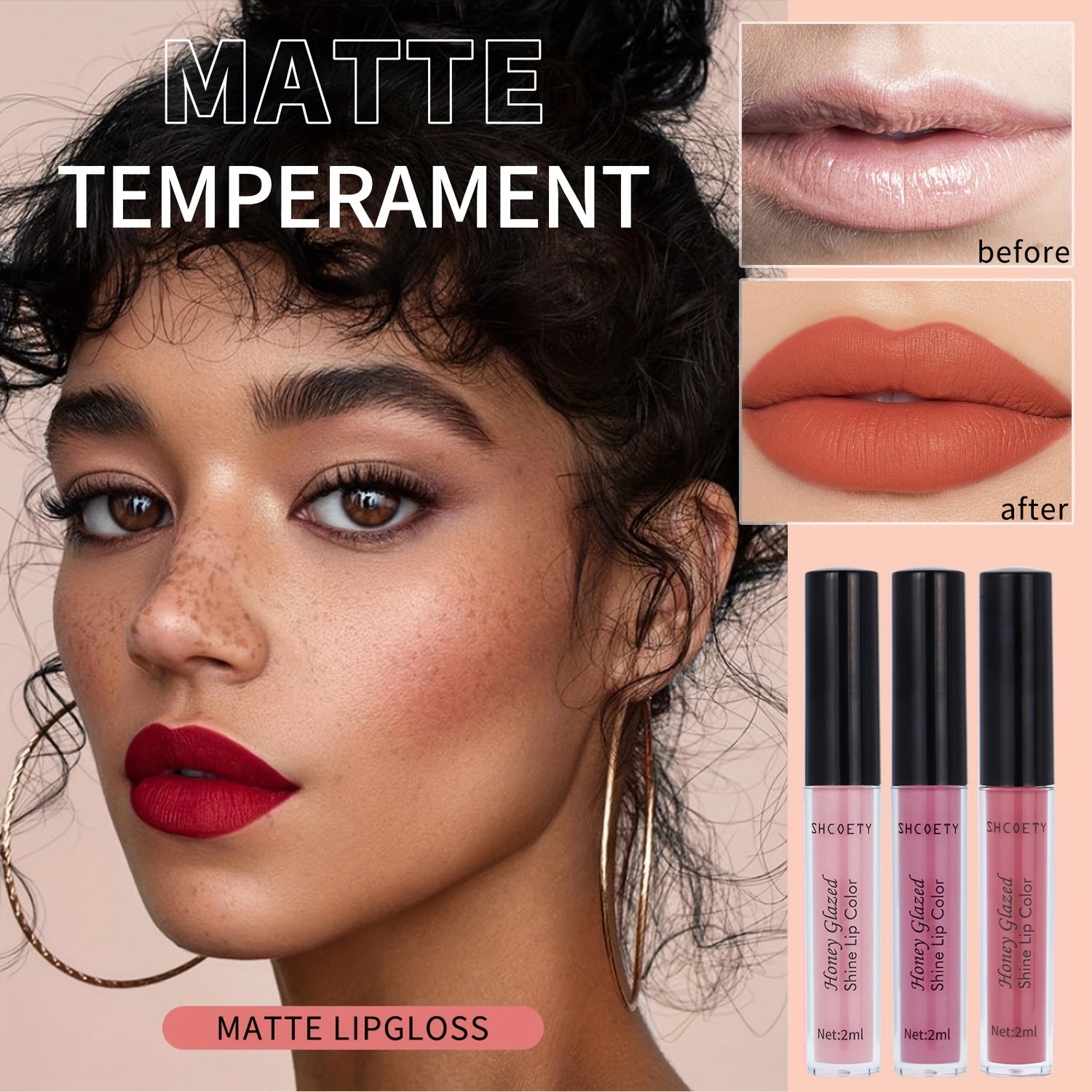 Matte Lip Glaze Non Stick Waterproof High Pigmented Long Lasting