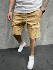 Men's Loose Fit Cotton Cargo Shorts with Pockets