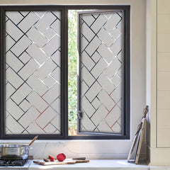 Geometric Electrostatic Glass Window Film Privacy Decor