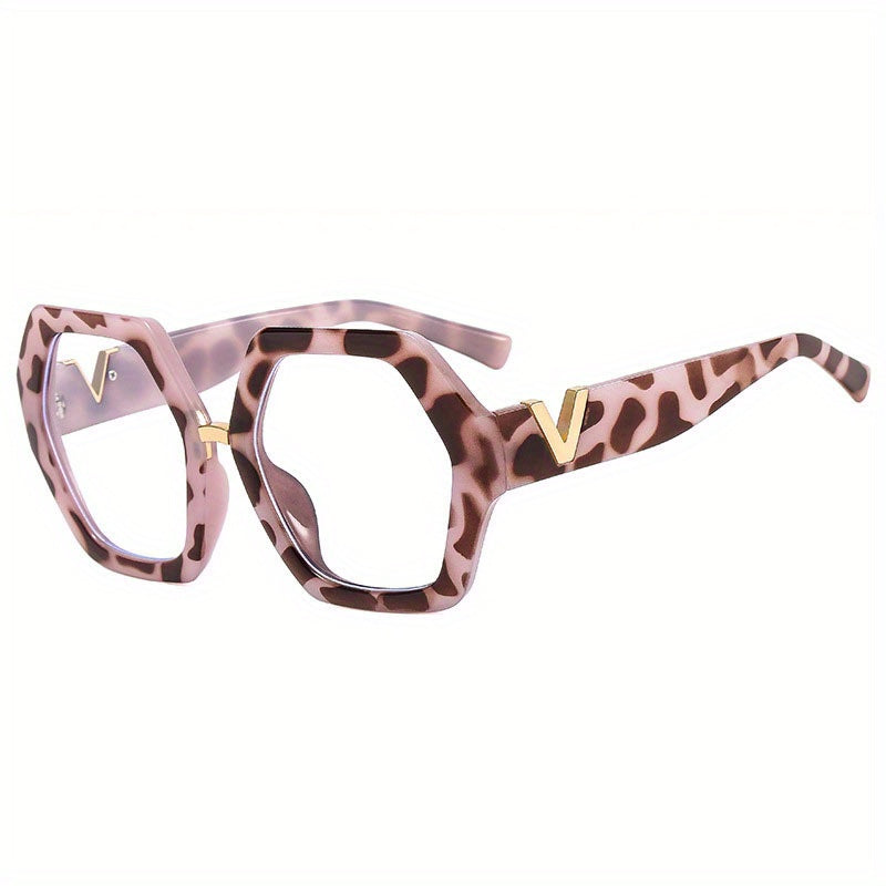 Polygon Clear Lens Light Blocking Glasses for Women Men