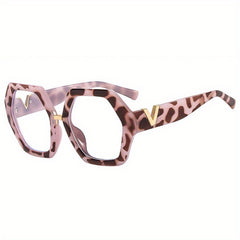 Polygon Clear Lens Light Blocking Glasses for Women Men