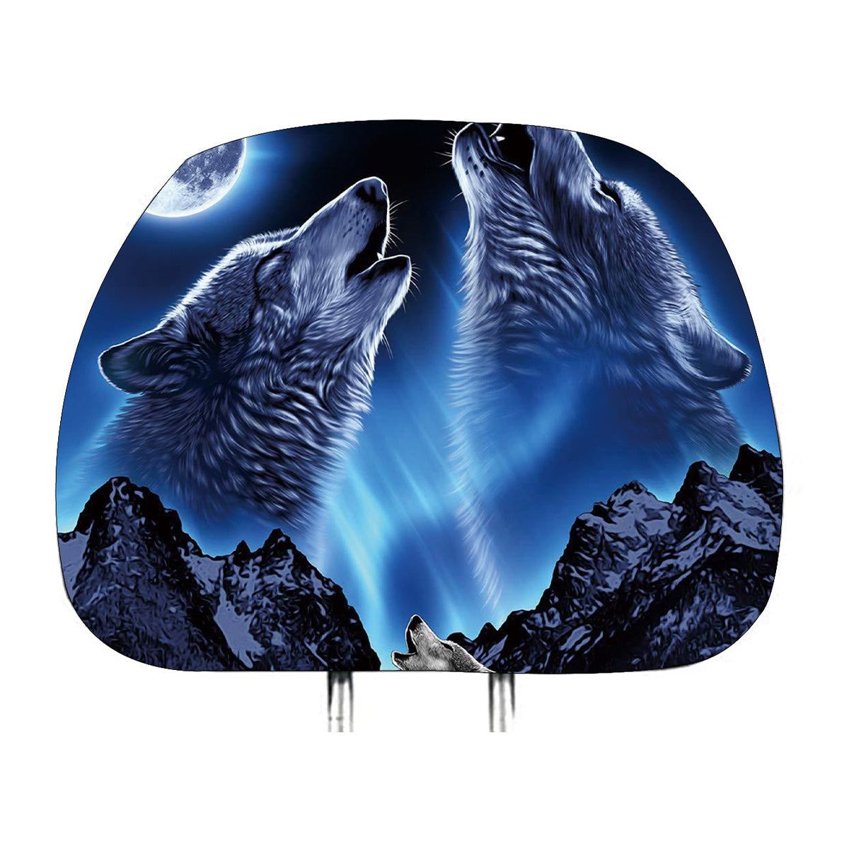 Wolf Pattern Headrest Cover for Car Seats