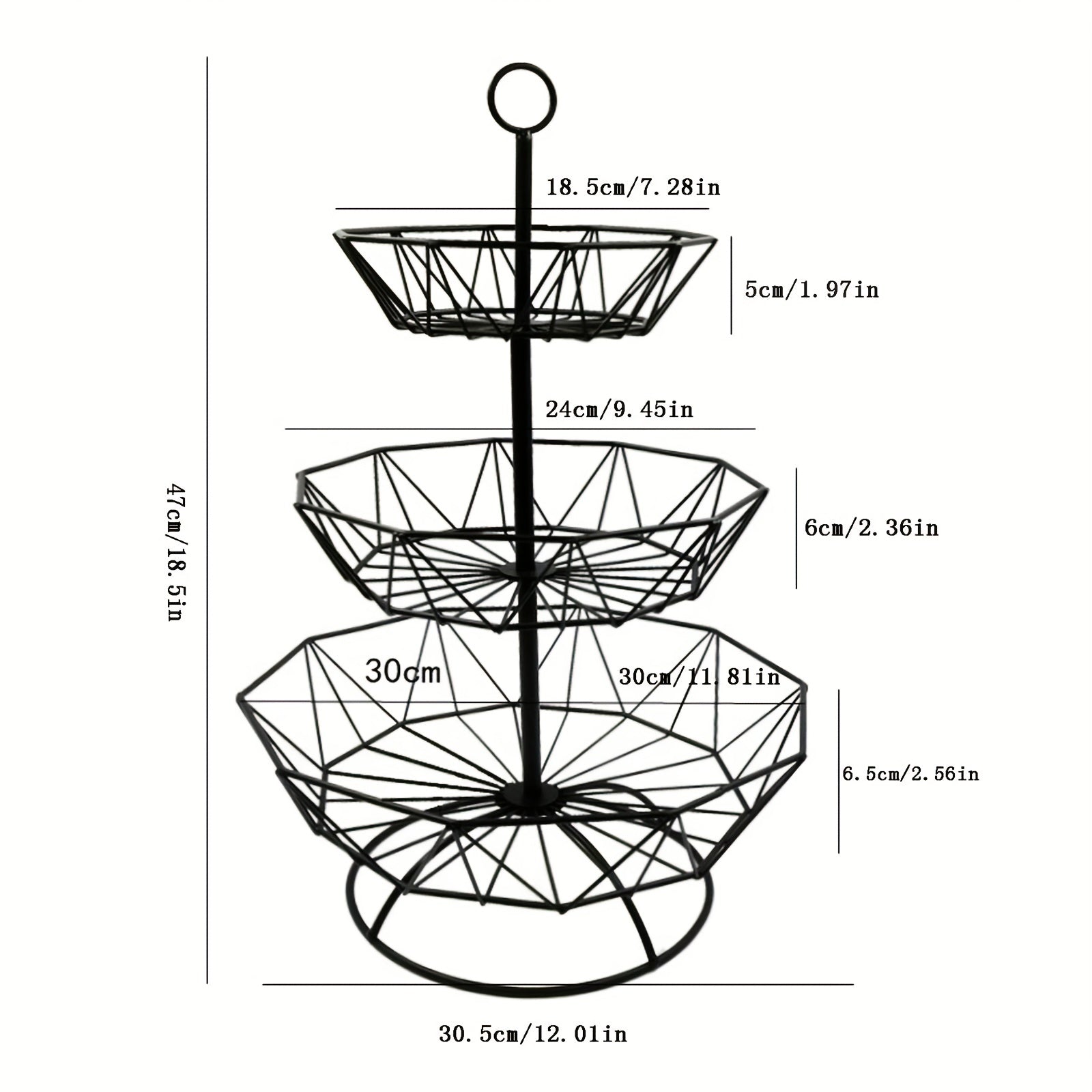 Iron Fruit Basket Golden Living Room Snack Candy Storage 1 Layer