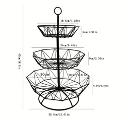 Iron Fruit Basket Golden Living Room Snack Candy Storage 1 Layer